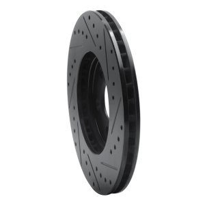 Chrysler Sebring Brake Rotor (1) - Front Left - R1 Concepts - Drilled & Slotted - Black - `95-`06